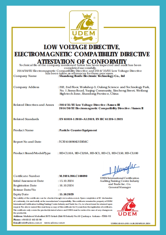 CE Certification-Dust Particle Counter